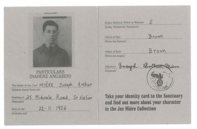 Reproduction German identity card - given to visitors to the German built underground military hospital in Jersey; 35379