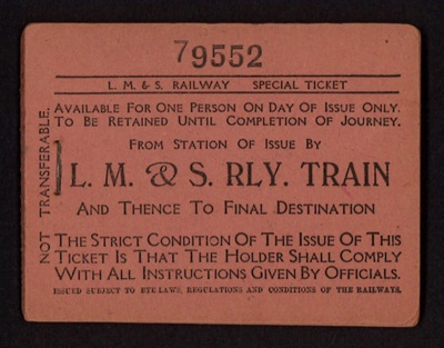 Tickets (8) - book of L.M.S. railway "Special" tickets; 6331 Tickets (8) - book of L.M.S. railway "Special" tickets; 6331