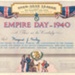 Colour copy of "Empire Day 1940" Certificate - awarded to Margaret J. Rowlay - - issued by the Over-Seas League; 1/01/1940; 38037