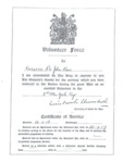 Copy of a certificate - Pte John Race - Volunteer Force - 2nd Bn Yorkshire Regiment - 1917; 35882 Copy of a certificate - Pte John Race - Volunteer Force - 2nd Bn Yorkshire Regiment - 1917; 35882