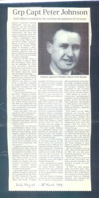 Obituary - R.A.F Group Captain Peter Johnson 1908-1999; 37450