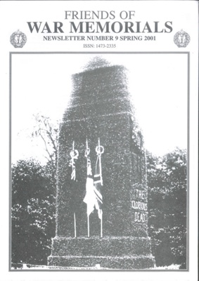 Copy of "Friends of war memorials" newsletter - no: 9 - spring 2001; 35703 Copy of "Friends of war memorials" newsletter - no: 9 - spring 2001; 35703