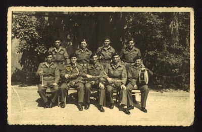 Photograph - eighth (8th) armoured brigade dance band in Hanover - Germany - 1945; 1/01/1945; 6280