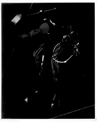 Photograph - probably Sgt M. Blakey - Royal Military Police Mounted Troop - on horseback at military exhibition; 38533