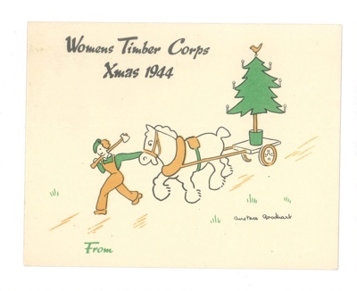 Christmas Cards (5) - "Women's Timber Corps" - Christmas 1944; 25/12/1944; 36645 Christmas Cards (5) - "Women's Timber Corps" - Christmas 1944; 25/12/1944; 36645