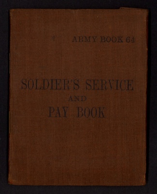Army book 64 - soldier's service and pay book - Gnr G.T.H. Emmins R.A. - 15/03/1938; 15/03/1938; 7616