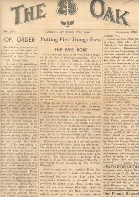 Newsletter - "The oak" 17/09/1944 no: 294 - 46th Division magazine; 17/09/1944; 38160