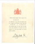 Letter of appreciation - from Elizabeth R  to Vera Lilian Pell for service in the Women's Land Army 27/05/1942 to 21/01/1946; 36537 Letter of appreciation - from Elizabeth R  to Vera Lilian Pell for service in the Women's Land Army 27/05/1942 to 21/01/1946; 36537