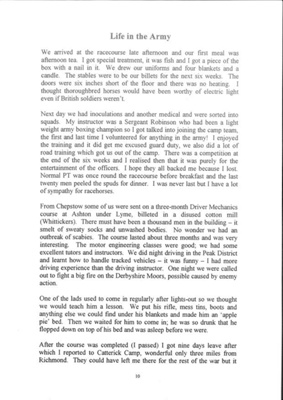 Typescript account - "Life in the army" by Raymond Husband - Corporal - R.E.M.E. - North Africa - Italy - Palestine; 37865