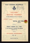 Souvenir programme- 'Victory boxing tourney' RA.F station Heliopolis, Egypt 31.08.1945; 78838