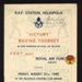 Souvenir programme- 'Victory boxing tourney' RA.F station Heliopolis, Egypt 31.08.1945; 78838 Souvenir programme- 'Victory boxing tourney' RA.F station Heliopolis, Egypt 31.08.1945; 78838