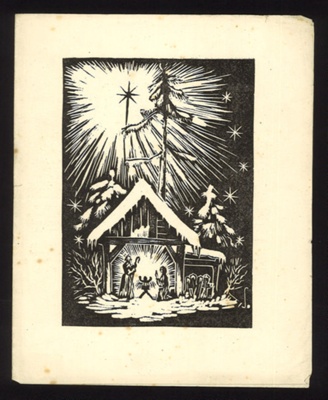 German Christmas Card - German P.O.W. Camp Marbury Hall - 1947; 25/12/1947; 2358