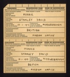 Registration card/passport issued to a 'Stanley David Morris'- Foreign Office ; 78817 Registration card/passport issued to a 'Stanley David Morris'- Foreign Office ; 78817