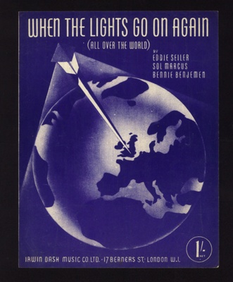 Sheet Music -"When the Lights Go On Again All Over the World" by Eddie Seiler - Sol Marcus - Bennie Benjemen; 9109