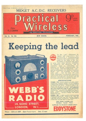 Photocopies (7 x a4 pages) - specifications of the "Eddystone" type 358 communications receiver - February 1942; 1/02/1942; 37405