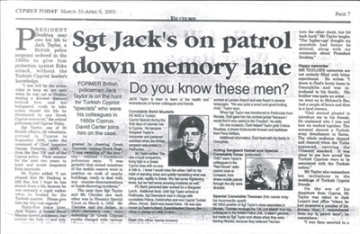 Copies of press cutting - Cyprus during E.O.K.A. campaign - includes obituary of Nicos Sampson; 37719