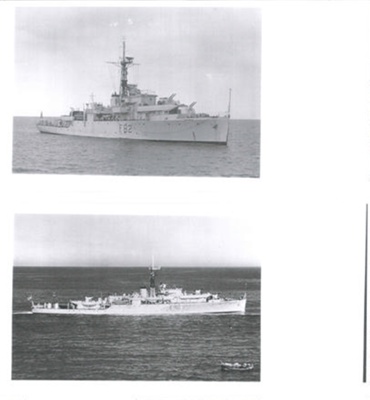 Copies (6) of photographs (3) - "H.M.S. Magpie" - Pennant no: f82 - with technical details; 37280