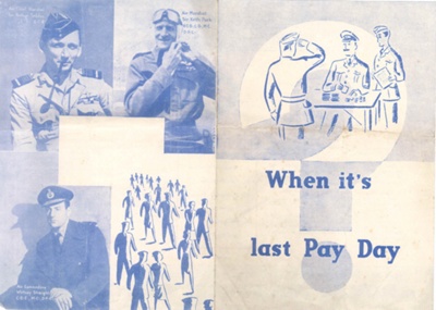 R.A.F. Information Leaflet - "When it's last pay day" - Royal Air Forces Association; 38028