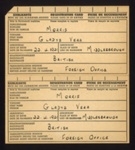 Registration card/ passport issued to a 'Gladys Vera Morris' by the Foreign Office undated ; 78815 Registration card/ passport issued to a 'Gladys Vera Morris' by the Foreign Office undated ; 78815