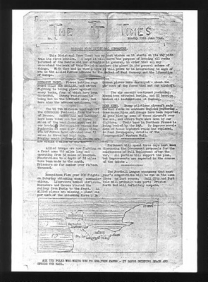 Photocopy - "TheT.T. Times" 19/06/1944 - "Message from Divisional Commander" re:advances made since D-day; 19/06/1944; 2240