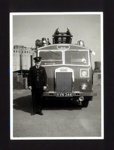 Photograph - "Dennis" fire engine (kvn 344) with chief fireman; 6711