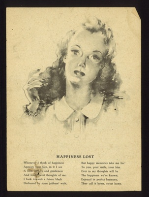 German propaganda leaflet - "My one and only" / "Happiness lost"; 5094