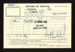 'Record of service' card issued to a 'S.D. Morris' dated 07.03.1946- served 15.09.39- 09.06.1946; 78795 'Record of service' card issued to a 'S.D. Morris' dated 07.03.1946- served 15.09.39- 09.06.1946; 78795