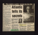 Press cutting - "The Night a Sailor Swam for his Life" - D.E.M.S. Gunner Syd Smith - "S.S. Baltonia" sunk by U-118 - 07/02/1943; 7/02/1943; 1849