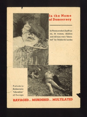 German propaganda leaflets (2) - "Eastern sunrise in Nemmersdorf"; 5075