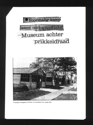 Dutch press cutting re: Eden Camp - sent in by British tourist authority 06/11/1987; 6/11/1987; 5492