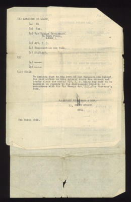 Correspondence - W.E. Langrick claim with the war damage commission re: 21 Tunis street - Hull - 06/03/1942; 1/01/1942; 5036