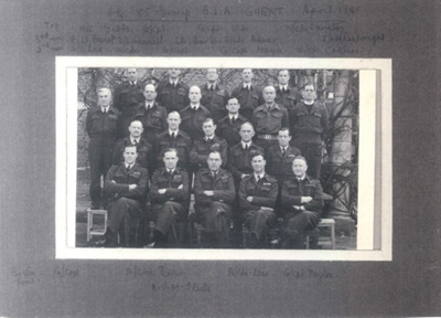 R.A.F. group photograph (copy) - H.Q. - 85 group - B.L.A. Ghent - Belgium - April 1945; 1/04/1945; 36881