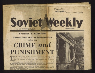 Soviet weekly 18/10/1945 - "Crime and punishment"; 18/10/1945; 7346