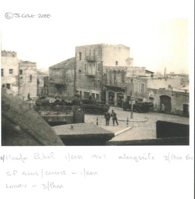 Copied/printed photographs (11) - patrols in Haifa etc - Palestine - 1 R.H.A. - Royal Horse Artillery - John Cole; 37497