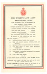 Information leaflet - "The Women's Land Army Benevolent Fund" - funds received by 01/01/1946; 1/01/1946; 36643 Information leaflet - "The Women's Land Army Benevolent Fund" - funds received by 01/01/1946; 1/01/1946; 36643