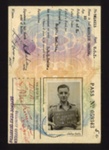 Indian army pass (brown) - W.O.1 Maurice Denham - for D.H.Q. India - 26/06/1945; 26/06/1945; 6088