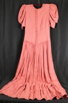1948 Rose coloured crepe bridesmaid dress. Worn by donator's mother; 74801