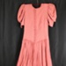 1948 Rose coloured crepe bridesmaid dress. Worn by donator's mother; 74801 1948 Rose coloured crepe bridesmaid dress. Worn by donator's mother; 74801