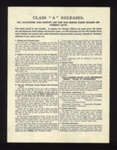 Leaflet- 'Class "A" releases'- info on release and overseas leave, release books & allowances etc ; 78811 Leaflet- 'Class "A" releases'- info on release and overseas leave, release books & allowances etc ; 78811