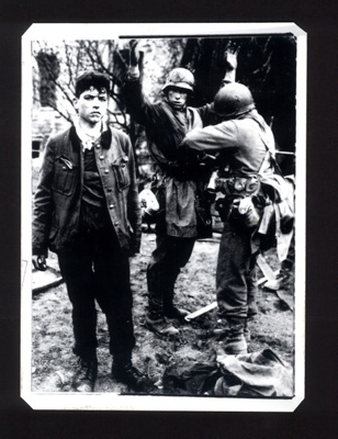 Photograph - captured German soldiers being searched by American G.I.; 1809 Photograph - captured German soldiers being searched by American G.I.; 1809