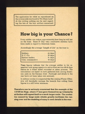 German propaganda leaflets (2) - "How big is your chance ?"; 1/01/1944; 5080