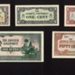 Bank notes (5) - Japanese occupation forces - 1 rupee (1) 50 cents (1) 5 cents (1) 1 cent (2); 2492 Bank notes (5) - Japanese occupation forces - 1 rupee (1) 50 cents (1) 5 cents (1) 1 cent (2); 2492