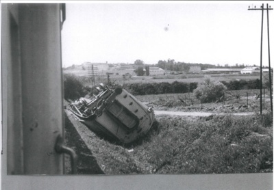 Copied photographs (2) - aftermath of an attack on a train - Palestine; 37494 Copied photographs (2) - aftermath of an attack on a train - Palestine; 37494