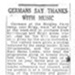 Photocopy of press cutting - "Germans say thanks with music" - POW camp 81 - Pingley farm - Brigg ; 33618