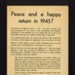 German propaganda leaflet - "Peace and a happy return in 1945 ?"; 5092