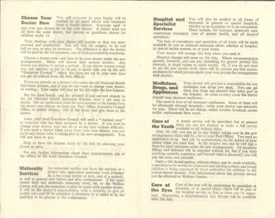 Information leaflet - The New National Health Service - printed by the Central Office of Information; 43133 Information leaflet - The New National Health Service - printed by the Central Office of Information; 43133