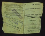 Army form A.F.W. 3145 - "Combined leave pass and railway ticket" - issued to Driver W. Tulip 55431 R.A.S.C. - 27/02/1940; 27/02/1940; 9101