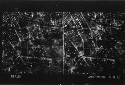 R.A.F. photograph transparency - Bomb Damage at Berlin - 21/12/1943; 21/12/1943; 9018