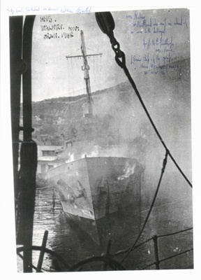 Copied photographs (2) - relating to "H.M.S. walney"; 33081