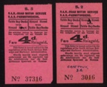 Tickets- South African railway and harbours administration- Cape Town x2; 78862 